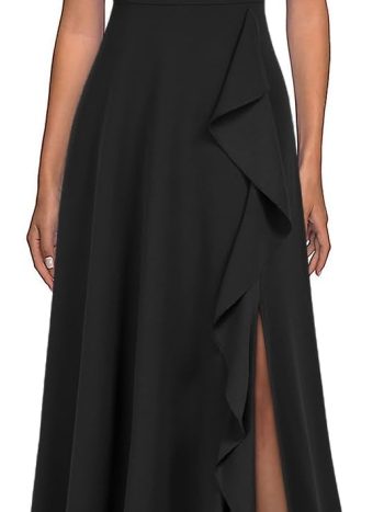 Beaded Mesh Boat-Neck Bishop-Sleeve Column Gown
