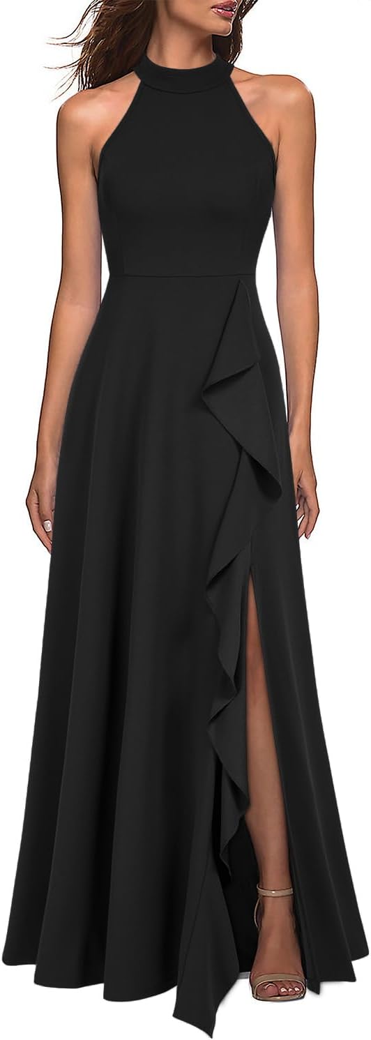 Beaded Mesh Boat-Neck Bishop-Sleeve Column Gown