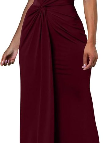 Sleeveless One-Shoulder Bodycon Evening Maxi Dress