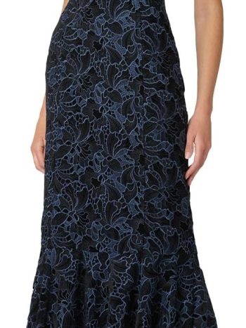 Sleeveless Sequin Lace Contrast Chiffon Bridesmaid Maxi Dress (Flowy Hem, Wedding & Party)