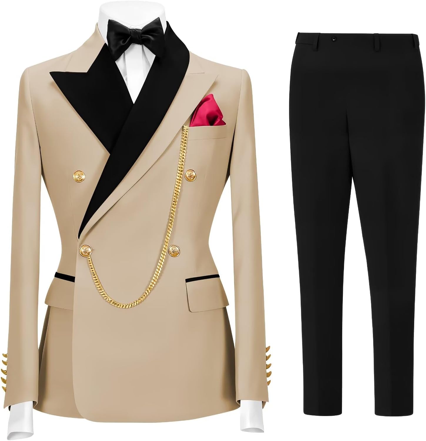 Double-Breasted Slim-Fit Formal Tuxedo (Wedding & Prom)