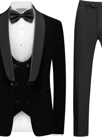 Luxury Velvet Three-Piece Shawl-Lapel Evening Suit