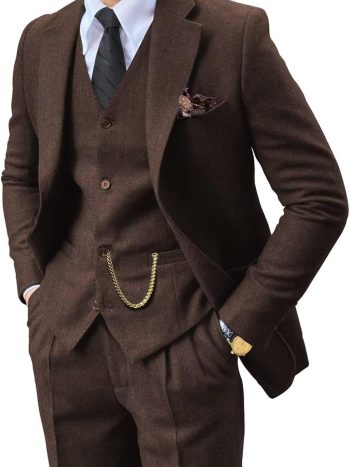 Heritage Herringbone Tweed Three-Piece Suit (Vintage Wedding)