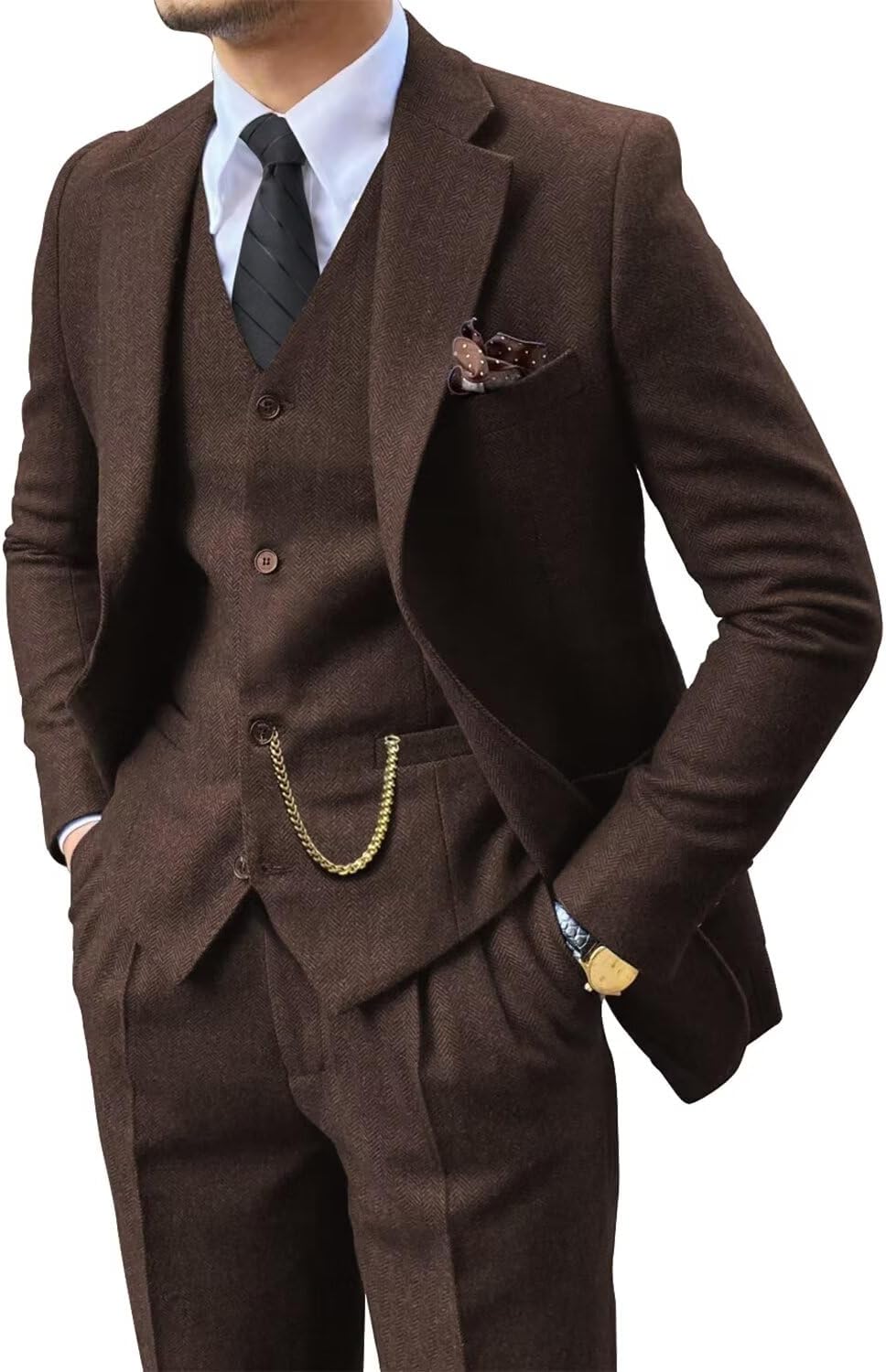 Heritage Herringbone Tweed Three-Piece Suit (Vintage Wedding)