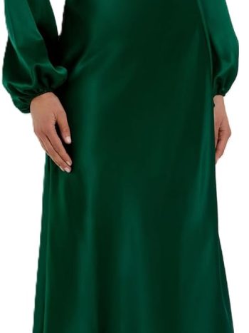 Elegant High-Split Flare-Sleeve Maxi Gown with Cape Detail