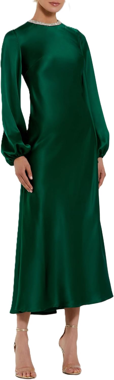Elegant High-Split Flare-Sleeve Maxi Gown with Cape Detail