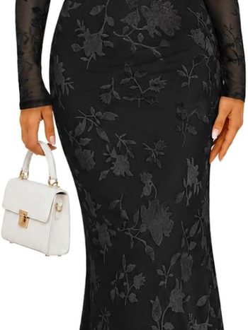 Long-Sleeve Velvet Maxi Dress (Fall Formal & Wedding Guest)