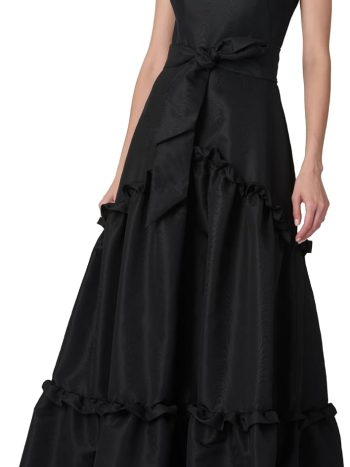 Sleeveless Evening Gown with Sculptural Draping