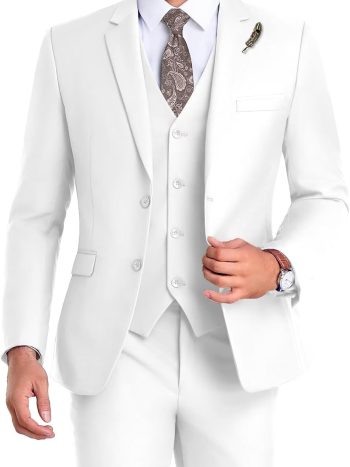 Classic Two-Button Three-Piece Business Tuxedo (With Tie)