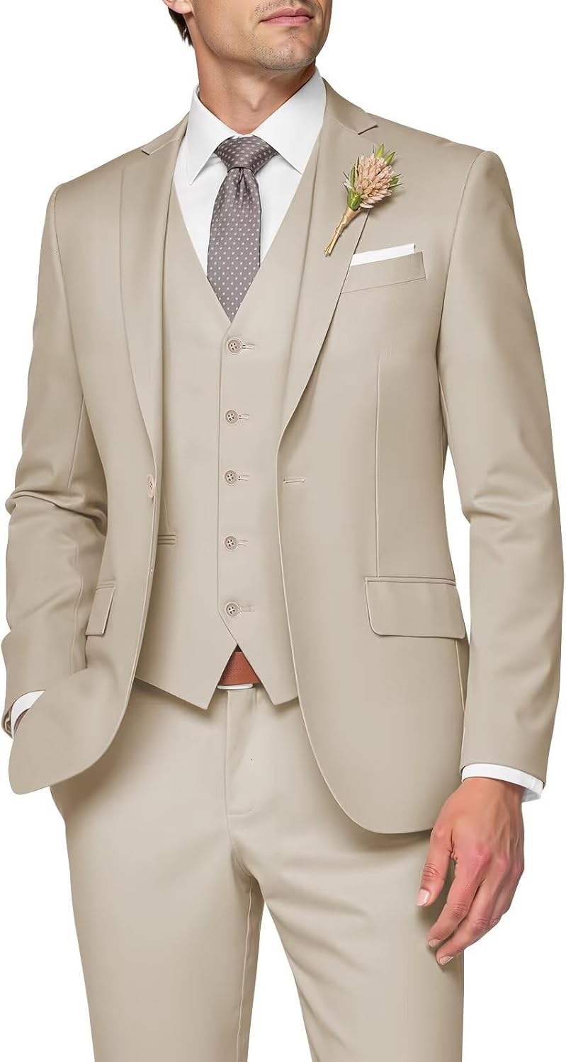 Single-Breasted One-Button Three-Piece Wedding Suit