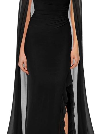 Sexy Halter Sequin Lace Satin Evening Maxi Dress (Ruffled Ruched Hem, Party & Formal)