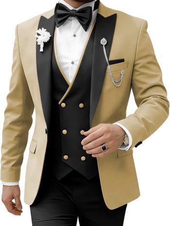 Contemporary Three-Piece Slim-Fit Business Suit