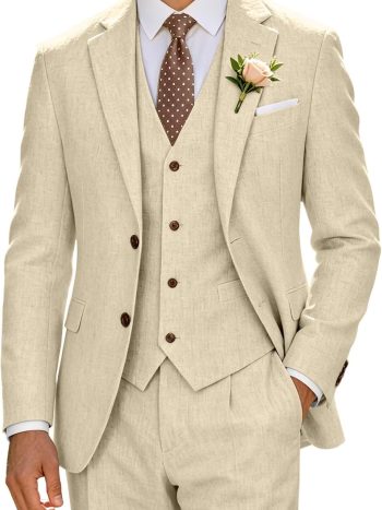 Premium Linen Three-Piece Suit (Beach Wedding & Business Casual)