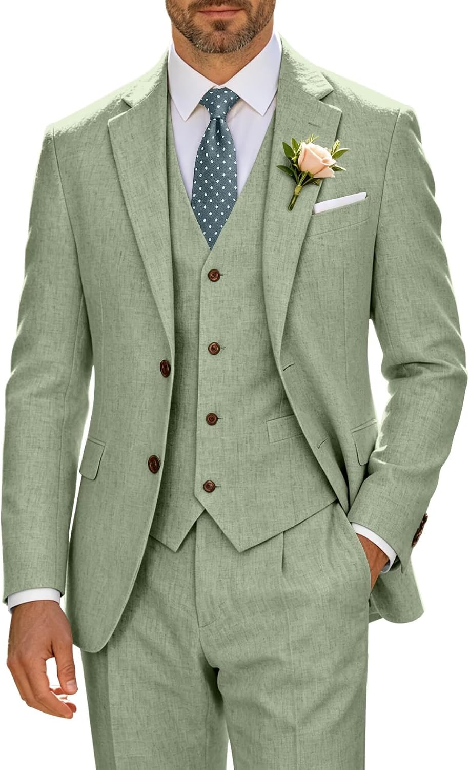 Tailored Linen Three-Piece Suit (Beach & Business Casual)