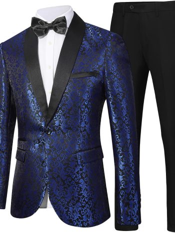 Floral Embroidered Dinner Jacket & Trousers Set
