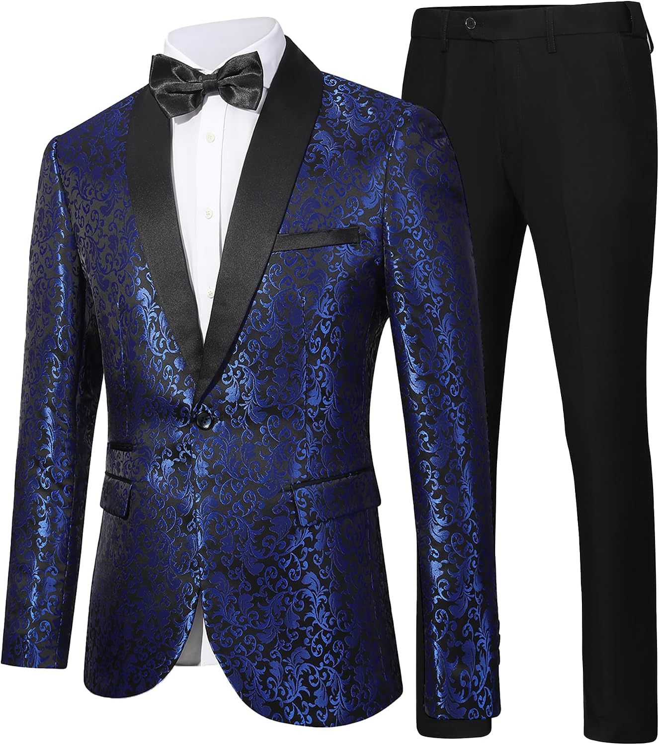 Floral Embroidered Dinner Jacket & Trousers Set