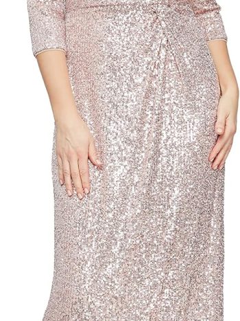 Flutter-Sleeve Chiffon Knee-Length Cocktail Dress (Crewneck, Semi-Formal, Wedding Guest & Cruise Party)